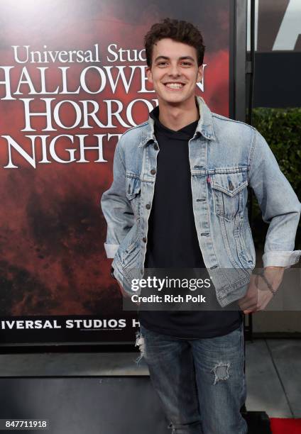 Israel Broussard attends Halloween Horror Nights Opening Night Red Carpet at Universal Studios Hollywood on September 15, 2017 in Universal City,...