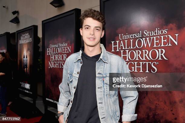Israel Broussard attends Halloween Horror Nights Opening Night Red Carpet at Universal Studios Hollywood on September 15, 2017 in Universal City,...