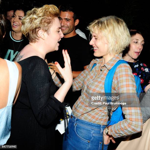 Lena Dunham and Greta Gerwig attend the Party for the 2nd Anniversary of Lenny at The Jane Hotel on September 15, 2017 in New York City.