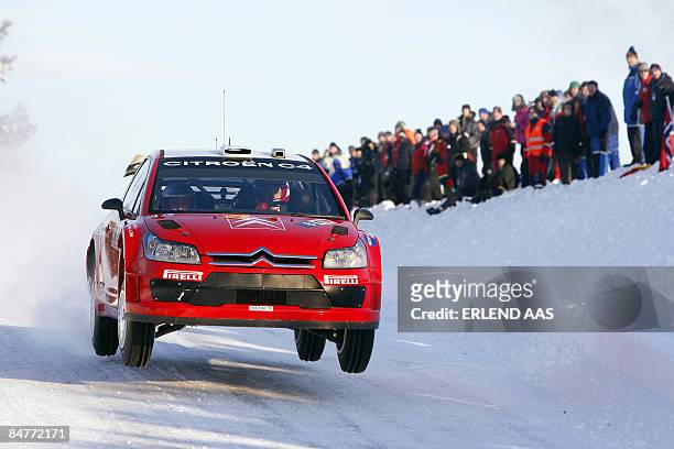 Conrad Rautenbach from Zimbabwe and Daniel Barrit from Great Britain in action during the Rally of Norway, the second leg of the 2009 world...