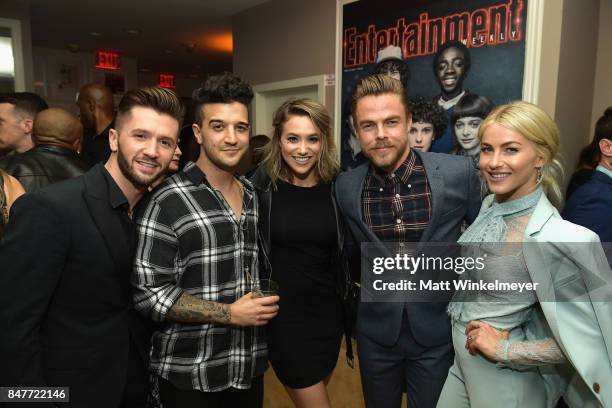 Travis Wall, Mark Ballas, BC Jean, Derek Hough and Julianne Hough attend the 2017 Entertainment Weekly Pre-Emmy Party at Sunset Tower on September...