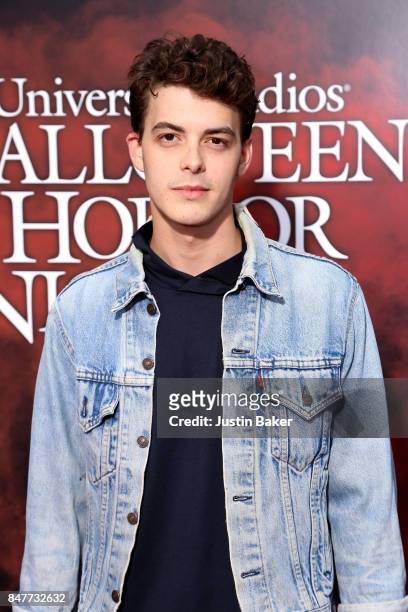 Israel Broussard attends the Universal Studios Halloween Horror Nights Opening Night at Universal Studios Hollywood on September 15, 2017 in...