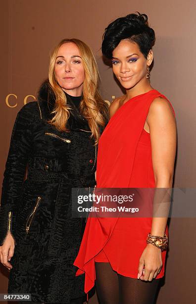 Frida Giannini of Gucci and Rihanna attend the launch of the Tattoo Heart Collection to Benefit UNICEF cocktail reception at Gucci on November 19,...