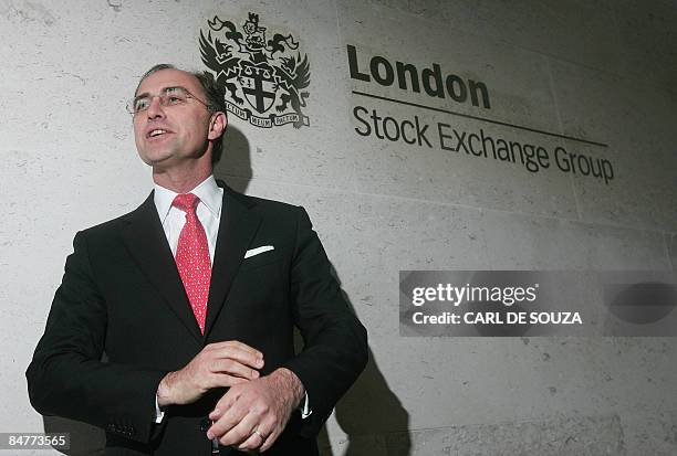 New chief executive of the London Stock Exchange Xavier Rolet poses for the media during a photocall outside the London Stock Exchange, in London on...