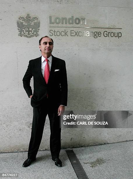 New chief executive of the London Stock Exchange Xavier Rolet poses for the media during a photocall outside the London Stock Exchange, in London on...