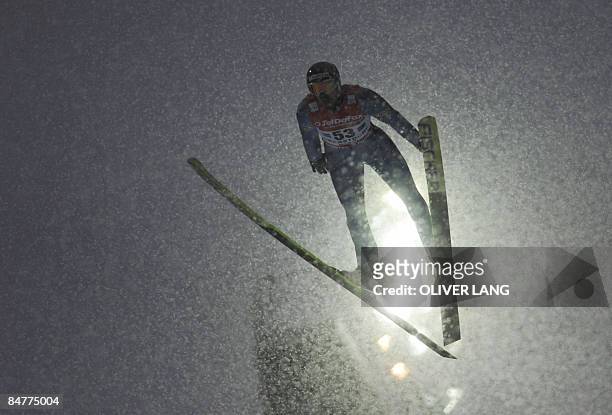 France's Emmanuel Chedal takes part in the qualifying for the FIS Ski jumping World cup in the southern German town of Oberstdorf on February 13,...