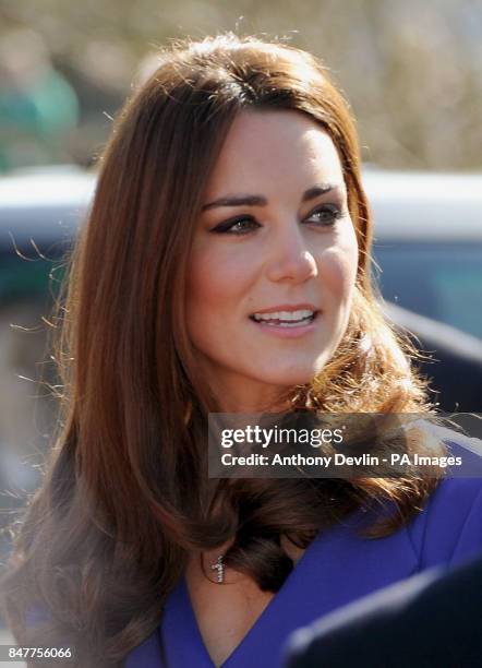 Duchess of Cambridge arrives for her visit to the Treehouse, part of the East Anglia's Children's Hospices, in Ipswich.