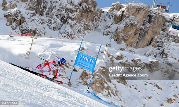 Benjamin Raich of Austria takes 2nd place during the Alpine FIS Ski World Championships Men's Giant Slalom on February 13, 2009 in Val d'Isere,...