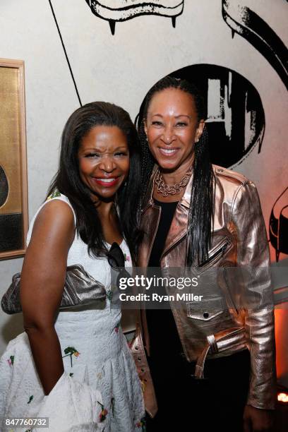 Pamela Joyner and Joy Simons attend the Pacific Standard Time LA/LA Opening Celebration at the Getty Museum on September 15, 2017 in Los Angeles,...