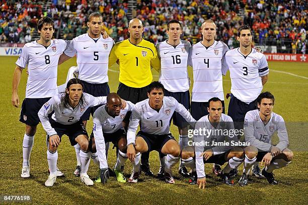 Men's National Team poses for a photo before the game against Mexico during a FIFA 2010 World Cup qualifying match in the CONCACAF region on February...