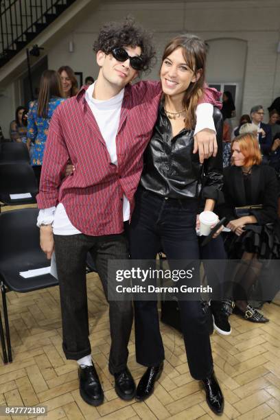 Alexa Chung and Matthew Healy attend the JW Anderson show during London Fashion Week September 2017 on September 16, 2017 in London, England.