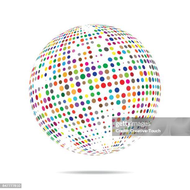 ilustraciones, imágenes clip art, dibujos animados e iconos de stock de esfera color multi - bola espejo