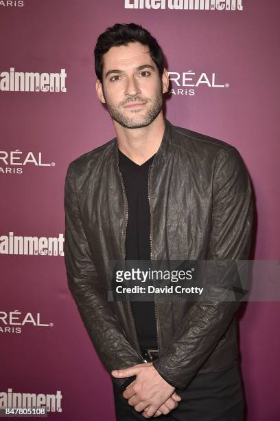 Tom Ellis attends the 2017 Entertainment Weekly Pre-Emmy Party - Arrivals at Sunset Tower on September 15, 2017 in West Hollywood, California.
