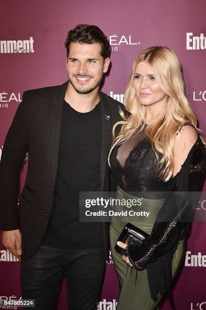 Gleb Savchenko and Elena Samodanova attend the 2017 Entertainment Weekly Pre-Emmy Party - Arrivals at Sunset Tower on September 15, 2017 in West...