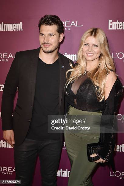 Gleb Savchenko and Elena Samodanova attend the 2017 Entertainment Weekly Pre-Emmy Party - Arrivals at Sunset Tower on September 15, 2017 in West...