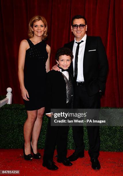 Jane Danson, Alex Bain and Chris Gascoyne arriving for the 2012 British Soap Awards at ITV London Studios, South Bank, London.