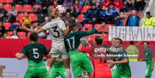 Kathrin Hendrich of Germany scores the third goal for her team during the 2019 FIFA women's World Championship qualifier match between Germany and...