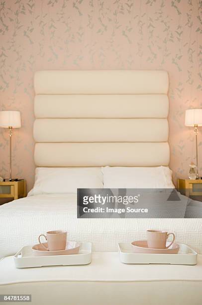 stylish bedroom - tidy bedroom stock pictures, royalty-free photos & images