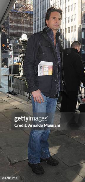 Model Marcus Schenkenberg attends Mercedes-Benz Fashion Week Feburary 13, 2009 in New York City.