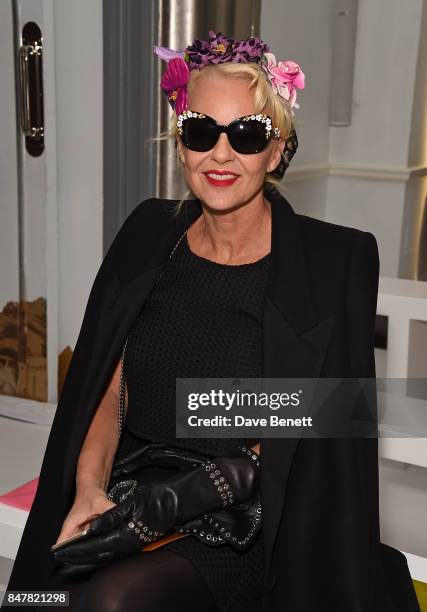 Amanda Eliasch attends the Jasper Conran SS18 catwalk show during London Fashion Week September 2017 on September 16, 2017 in London, United Kingdom.