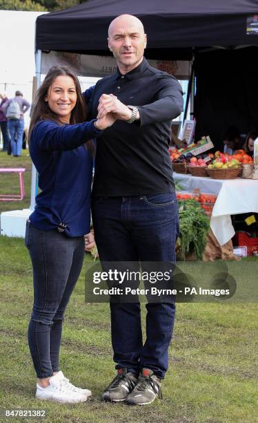 Celebrity chef and Strictly Come Dancing star Simon Rimmer has a quick dance with Lauren Davidson from food producer Baba Ghanoush during the...