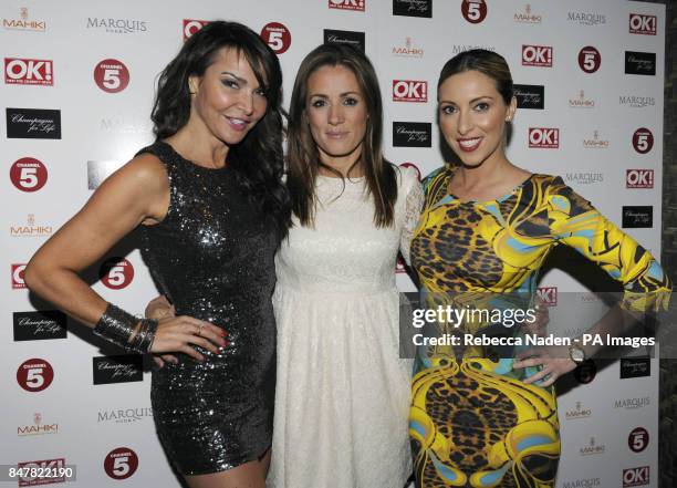 Left to right. Lizzie Cundy Natalie Pinkham and Kate Walsh attend the celebrity fundraiser party held at Mahiki in Mayfair, London, by TV presenter...