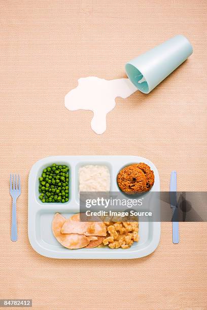 a childs dinner - plane food stock pictures, royalty-free photos & images