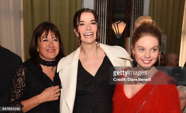 Daisy Goodwin, Margaret Clooney and Nell Hudson attend the Jasper Conran SS18 catwalk show during London Fashion Week September 2017 on September 16,...