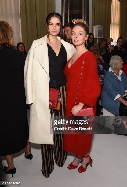 Margaret Clooney and Nell Hudson attend the Jasper Conran SS18 catwalk show during London Fashion Week September 2017 on September 16, 2017 in...