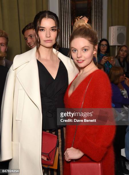 Margaret Clooney and Nell Hudson attend the Jasper Conran SS18 catwalk show during London Fashion Week September 2017 on September 16, 2017 in...