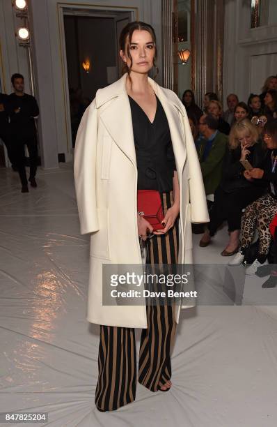 Margaret Clooney attends the Jasper Conran SS18 catwalk show during London Fashion Week September 2017 on September 16, 2017 in London, United...