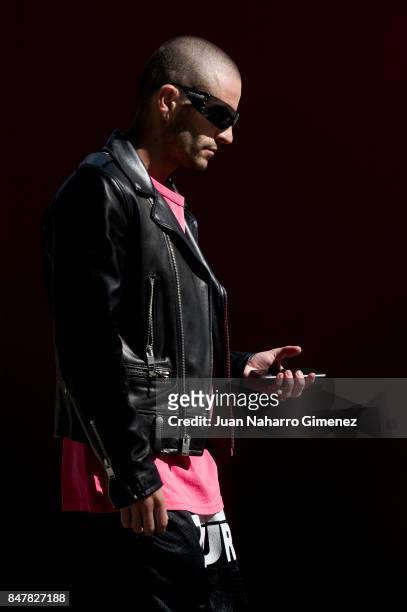 Pelayo Diaz poses during the Mercedes-Benz Fashion Week Madrid Spring/Summer 2018 at IFEMA on September 16, 2017 in Madrid, Spain.