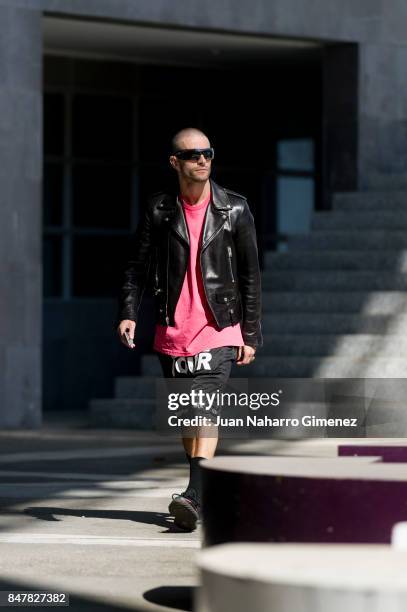 Pelayo Diaz poses during the Mercedes-Benz Fashion Week Madrid Spring/Summer 2018 at IFEMA on September 16, 2017 in Madrid, Spain.