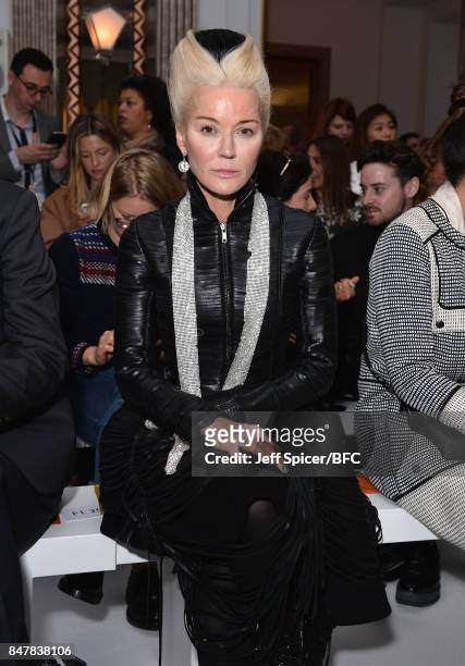 Daphne Guinness attends the Jasper Conran show during London Fashion Week September 2017 on September 16, 2017 in London, England.
