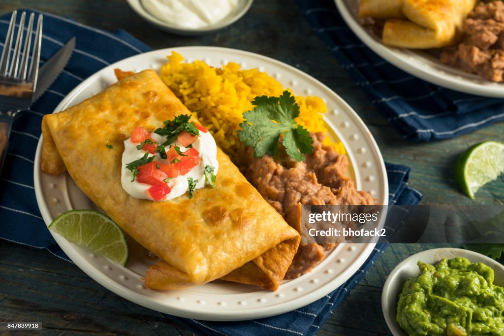 Deep Fried Beef Chimichanga Burrito