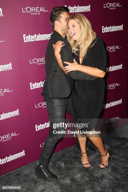 Gleb Savchenko and Elena Samodanova attend the Entertainment Weekly's 2017 Pre-Emmy Party at the Sunset Tower Hotel on September 15, 2017 in West...