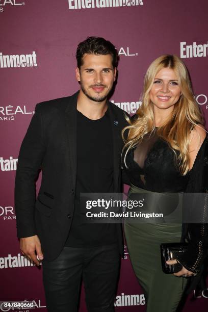 Gleb Savchenko and Elena Samodanova attend the Entertainment Weekly's 2017 Pre-Emmy Party at the Sunset Tower Hotel on September 15, 2017 in West...