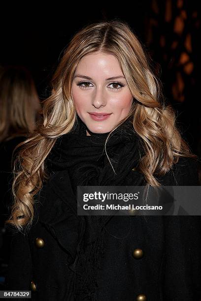 Actress Olivia Palermo attends the Jason Wu Fall 2009 fashion show during Mercedes-Benz Fashion Week at Exit Art on February 13, 2009 in New York...