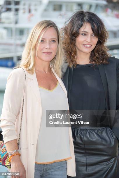 Actresses Marie Guillard and Anne Charrier attends "Marjorie, il etait une Fois" Photocall during the 19th Festival of TV Fiction at La Rochelle on...