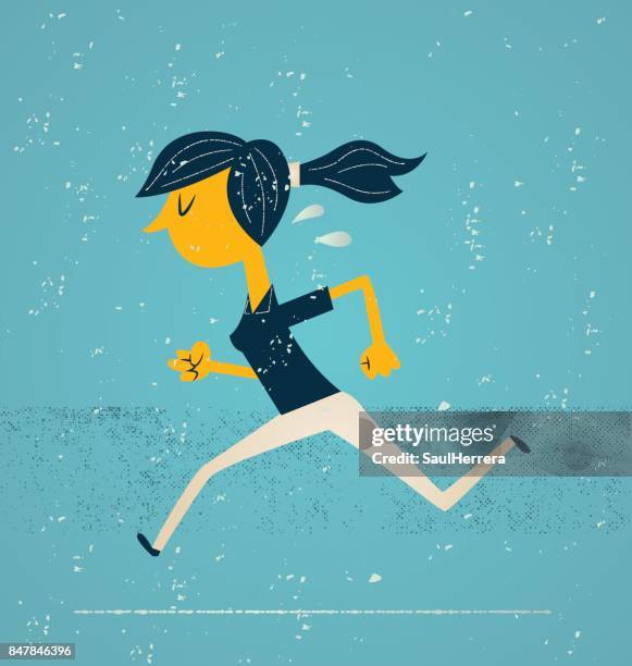 running women - women's track stock illustrations