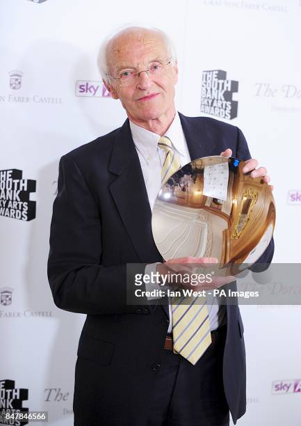 Michael Frayn winner of the Outstanding Achievement award at the 2012 South Bank Sky Arts Awards at the Dorchester Hotel, Park Lane, London