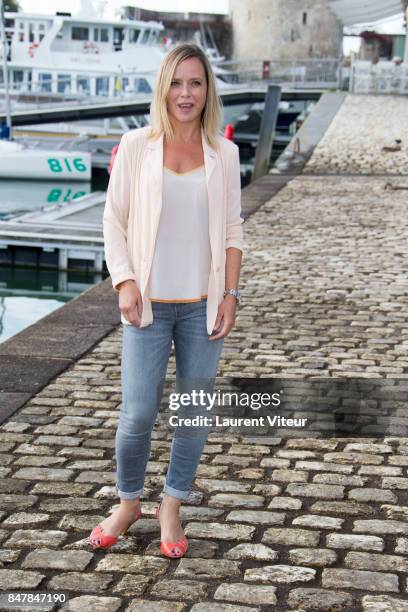 Actress Marie Guillard attend "Marjorie, il etait une Fois" Photocall during the 19th Festival of TV Fiction at La Rochelle on September 16, 2017 in...