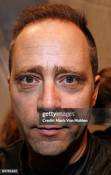 Daniel Silver poses backstage at Duckie Brown during Mercedes-Benz Fashion Week Fall 2009 at The Salon in Bryant Park on February 13, 2009 in New...