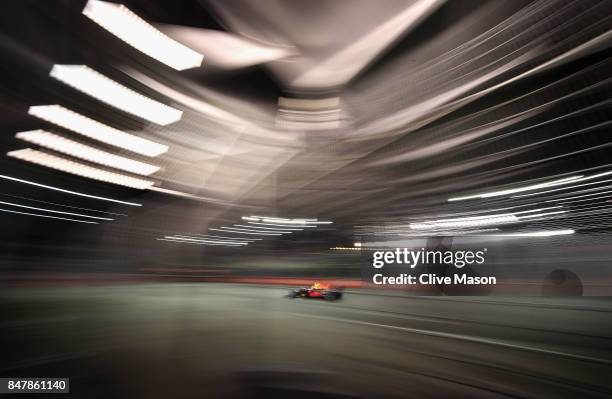 Daniel Ricciardo of Australia driving the Red Bull Racing Red Bull-TAG Heuer RB13 TAG Heuer on track during qualifying for the Formula One Grand Prix...