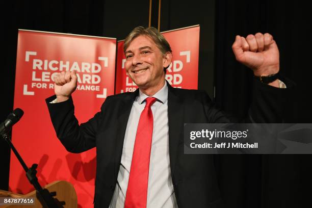 Richard Leonard MSP launches his campaign for the Scottish Labour Party leadership at City of Glasgow College on September 16, 2017 in...