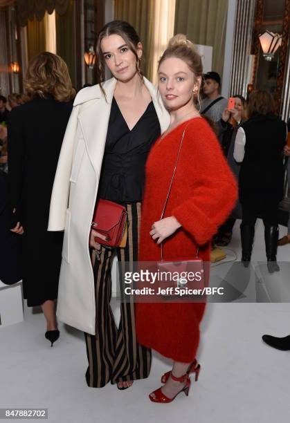 Margaret Clooney and Nell Hudson attend the Jasper Conran show during London Fashion Week September 2017 on September 16, 2017 in London, England.