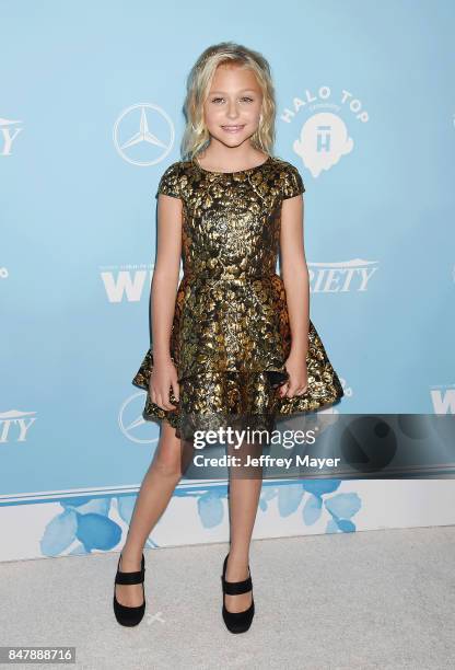 Actress Alyvia Alyn Lind arrives at the Variety And Women In Film's 2017 Pre-Emmy Celebration at Gracias Madre on September 15, 2017 in West...