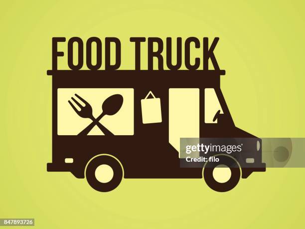 illustrazioni stock, clip art, cartoni animati e icone di tendenza di camion di cibo - chiosco degli snack