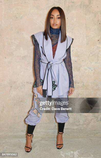 Leigh Anne Pinnock attends the Henry Holland SS18 catwalk show during London Fashion Week September 2017 at TopShop Show Space on September 16, 2017...