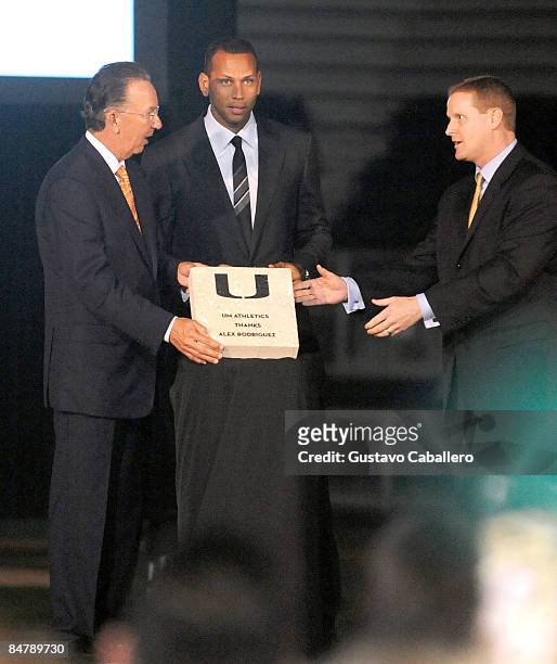 Alex Rodriguez attends the dedication ceremony for Alex Rodriguez Park at University Of Miami on February 13, 2009 in Coral Gables, Florida